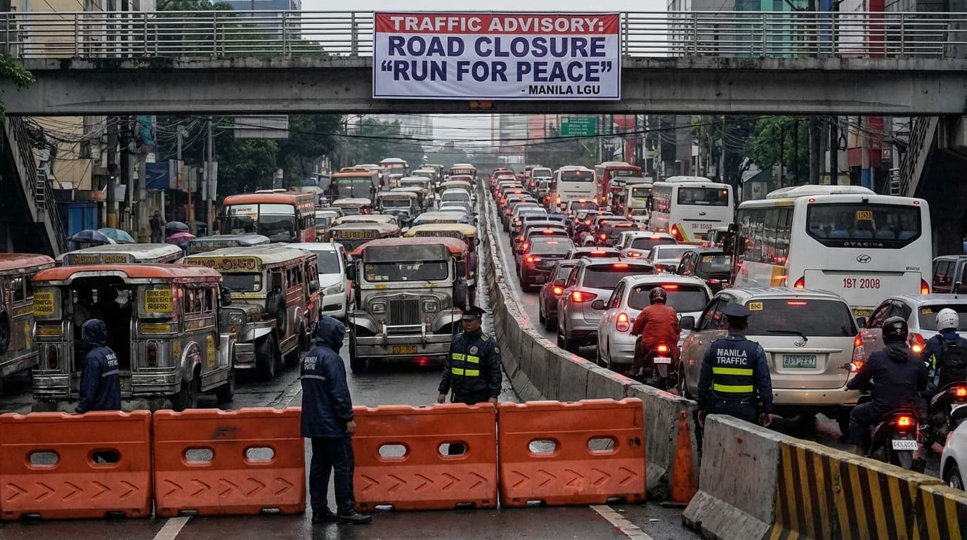 Pati ba naman pagtakbo, may pahirap na?! Traffic sa Maynila, babalot na naman para sa 'Run for Peace'!