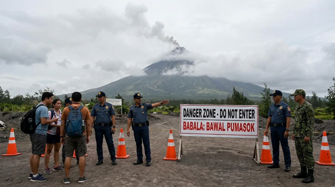 Babala ng PNP sa Mayon: Lumayo ka o Sibak ka sa Batas!