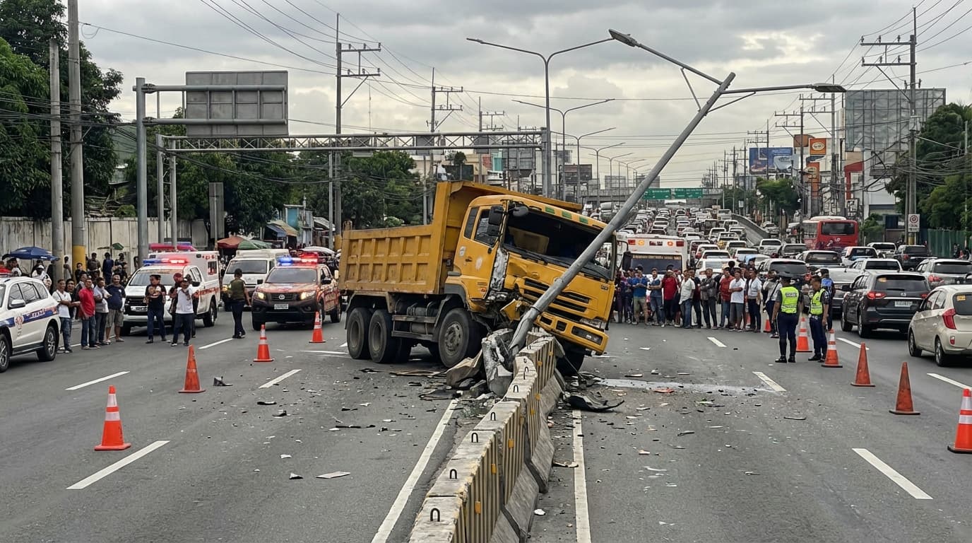 UMPISAL NA DUMP TRUCK, BINASAG ANG MGA BARRIER AT POST SA COMMONWEALTH! ANO KAYA ANG SUSUNOD NA KAKASALUBONG NIYA?!
