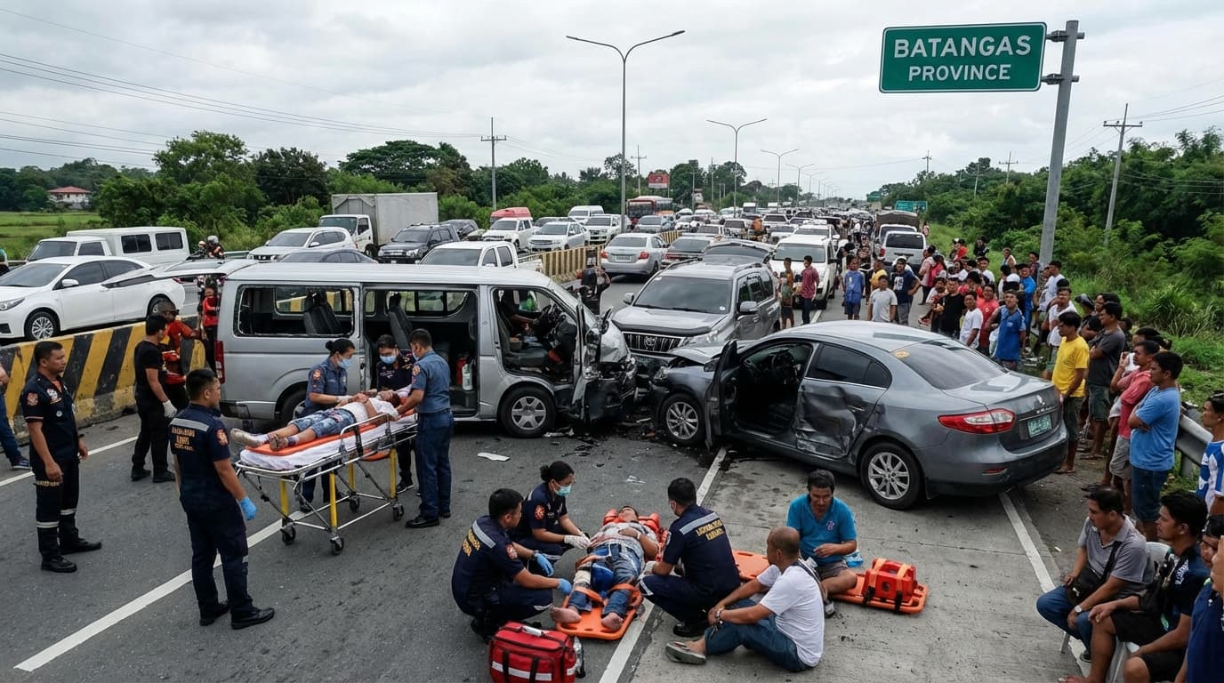 3 Sasakyan Nagkabanggaan sa Batangas: 16 Sugatan! Ano ang Nakakalokong Dahilan?!