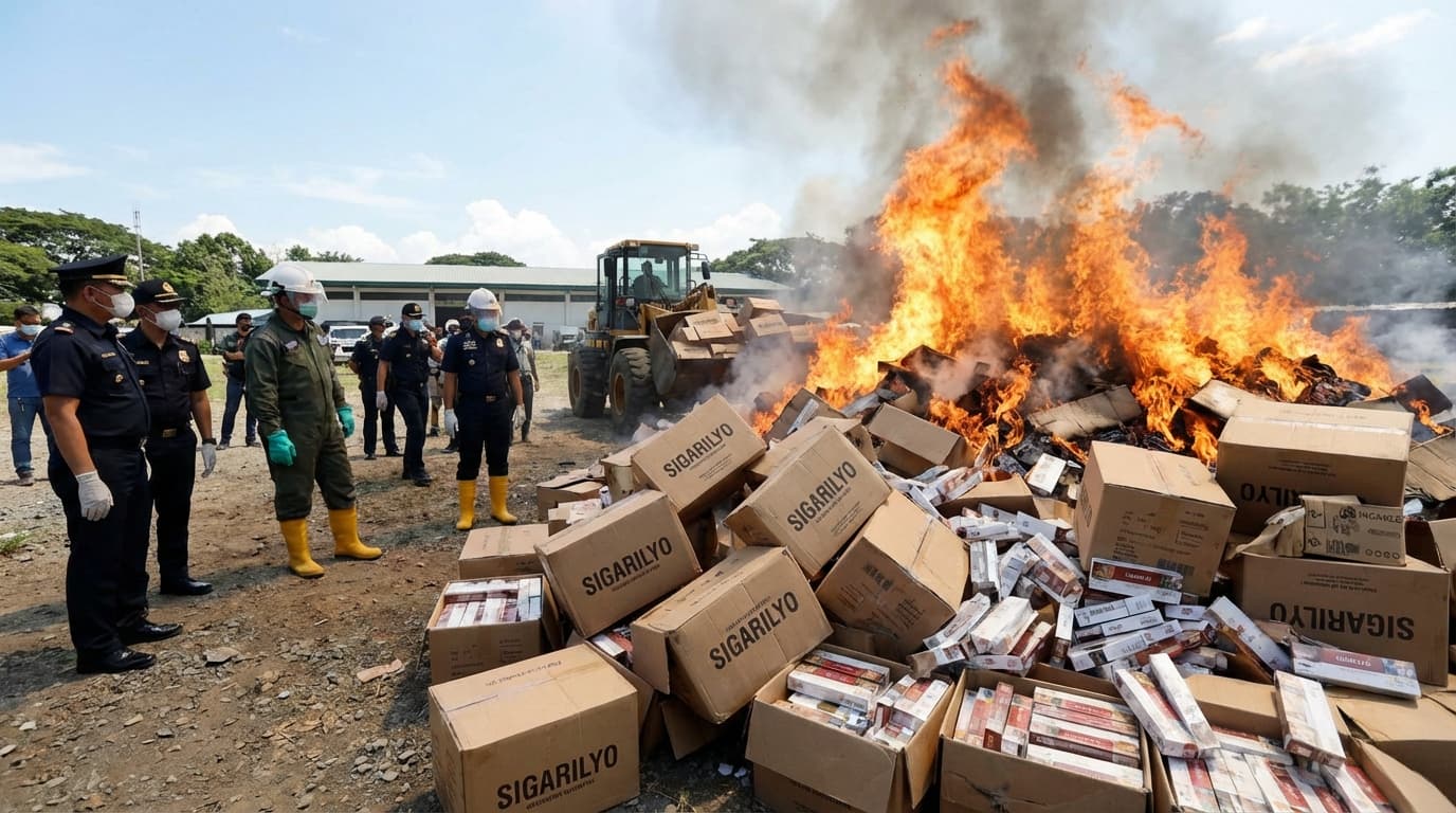 Sigarilyong Peke, Ginawang Abo! ₱188M Sinunog ng BOC, Iyak ang mga Smuggler!