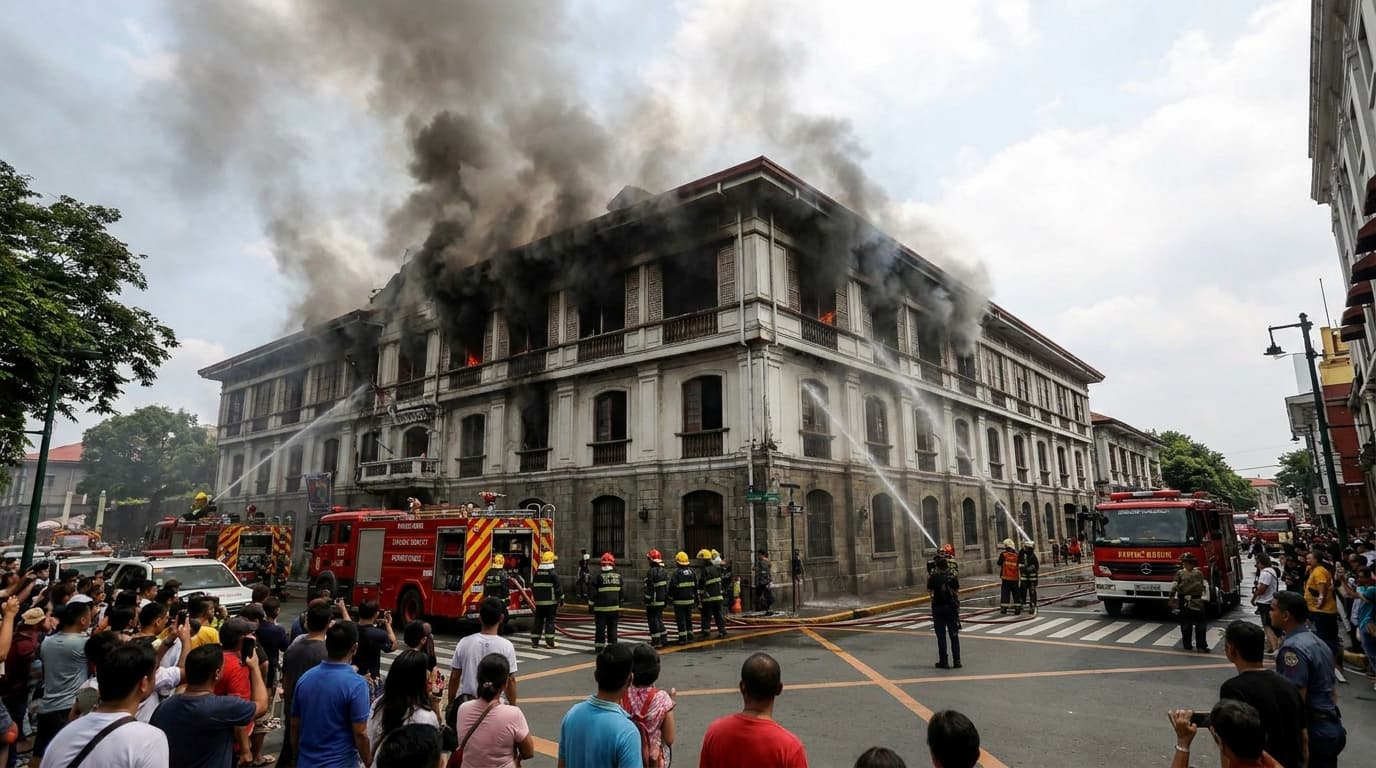¡INCENDIO en Intramuros! ¿El Edificio de los Caballeros de Colón arde en llamas? ¡Descubre la verdad aquí!